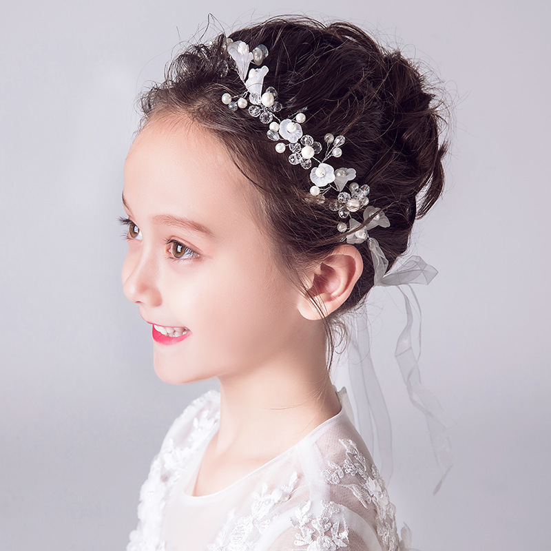 Children's Headwear Korean Style Mori Style Headband White Girls' Hair Accessories Cute Princess Headband Dance Girls' Performance Accessories