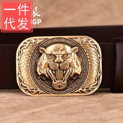 man Belt personality Metrosexual Sociology Number of people Pure cowhide Steller Belt Domineering Pure copper Tiger head