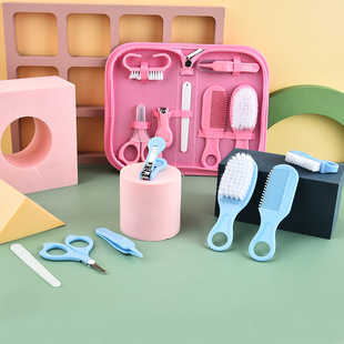 Factory Direct Sales Comb and Brush Set Baby Nail Care 7-Piece Baby Nail Clippers Nail Scissors for Newborns