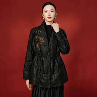 5273一件代发2026国风重工刺绣羽绒服95白鹅绒中长款新年穿搭外套