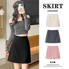 西装半身裙女春夏新款短款包臀裙高腰显瘦 A字短裙通勤辣妹风短裙