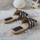 Sandals for Women's Summer 2022 New Outwear Woven Grass Woven Flat Bottom Beach Shoes Large 41-43