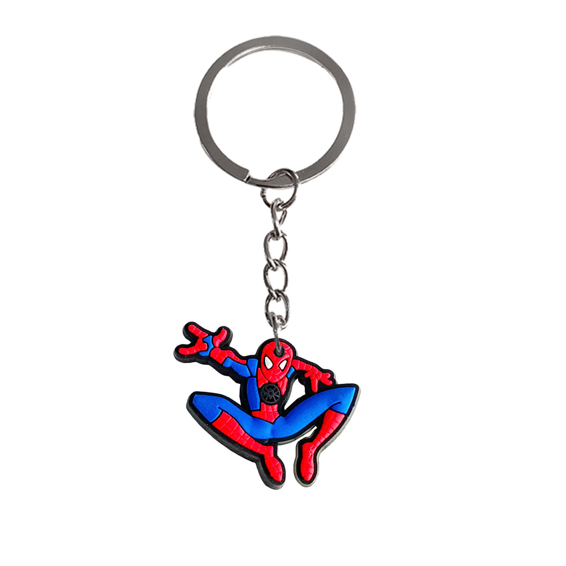 Spider-Man llavero adornos PVC de goma suave llavero accesorios DIY llavero pequeño regalo llavero colgante