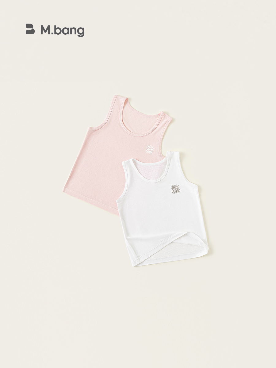 Ropa para niños Yubao, niños pequeños y medianos, estilo fino sin mangas de verano, top con estampado de letras para niños, chaleco de color sólido para niñas