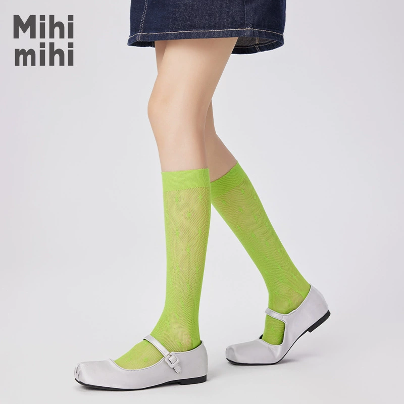 Mihimihi 2025 новый звезда среднего уровня сетчатые носки женские летние дышащие носки ручной пошив индивидуальная упаковка