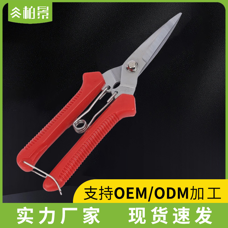 Acero inoxidable tijeras de recolección de uva multifuncional horticultura tijeras de fruta delgada tijeras de verduras tijeras de flores tijeras de huerto de枸杞