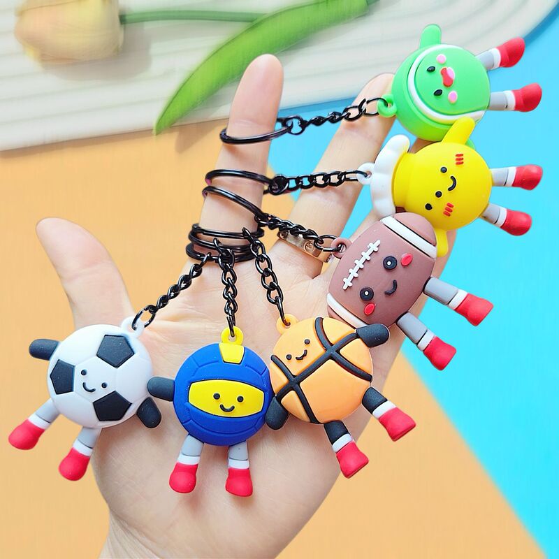 Sports Ball Doll Keychain, Boys' Backpack Pendant, Football Creative Student Bag Decoration, Small Gift