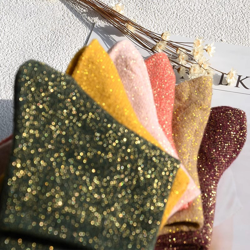 South Korea socks women's tube socks autumn and winter silver onion bright silk pile socks gold and silver pearlescent ladies stockings manufacturers direct batch