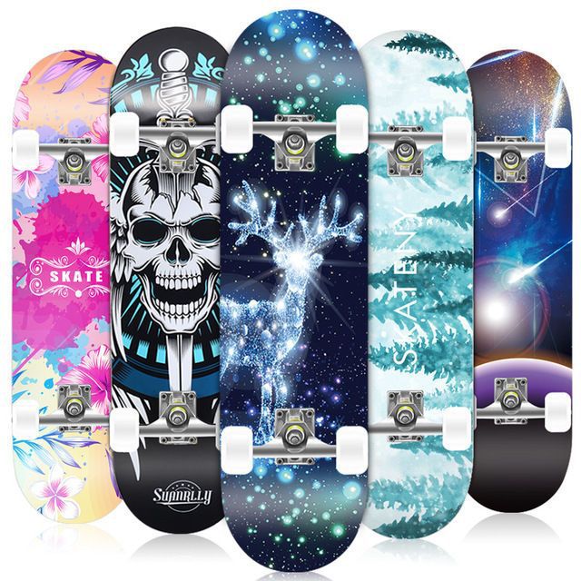 Four-Wheel Skateboard for Boys and Girls, Adults, Children, Teenagers, Beginners, Short Board, Professional Street Board, Double Tilt
