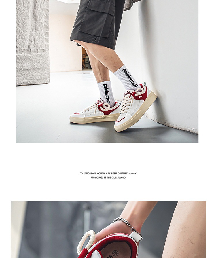 Heiße weiße Schuhe für Herren, sportlich, lässig, Skateboard, dicke Sohlen, Jungen, Nischendesign, trendig_voghion.com