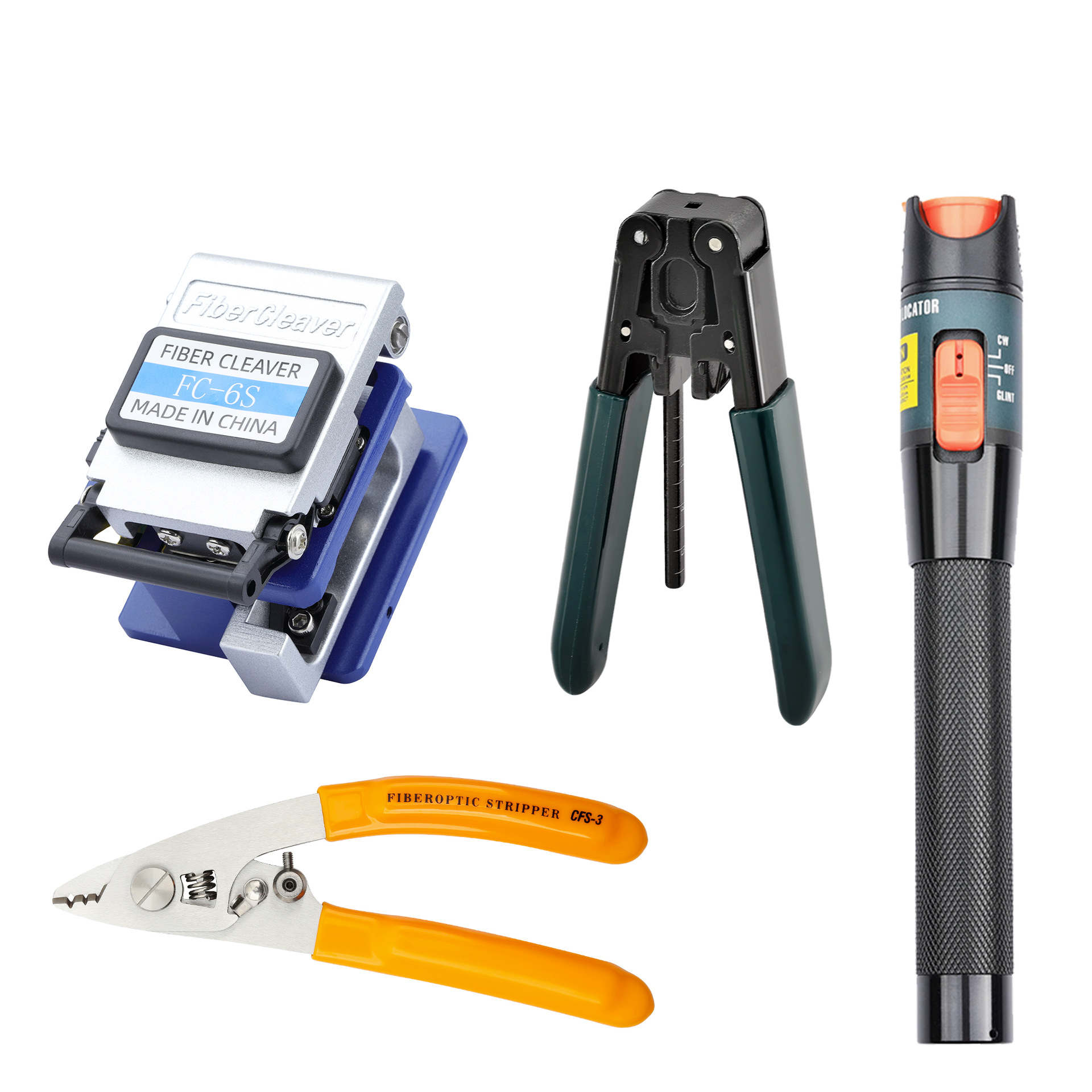 Cutting knife + stripping device + stainless steel three-port wire stripper +10mW red pen