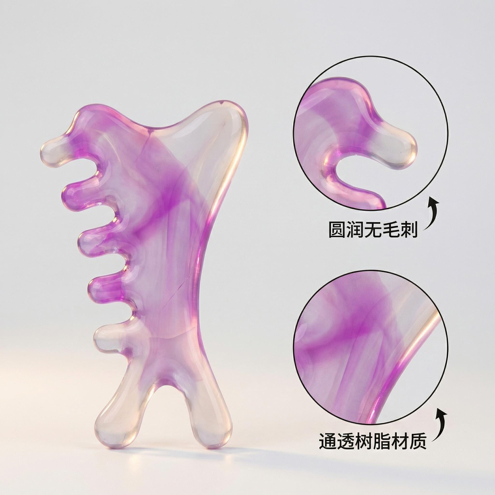 4 in 1 Acupoint Head Massage Comb Gua Sha Scalp Meridian Brush for Women Wellness in use