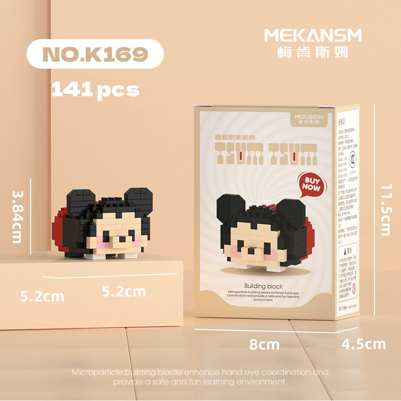 Mini Bricks Cartoon Constructor Set, Sanrio-style Characters, Multiple Models (188–626 pcs)