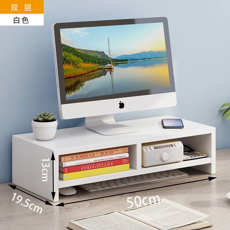 Estante elevador para monitor con cajones para almacenamiento en escritorio, organizador para dormitorio estudiantil, cajón elevador.