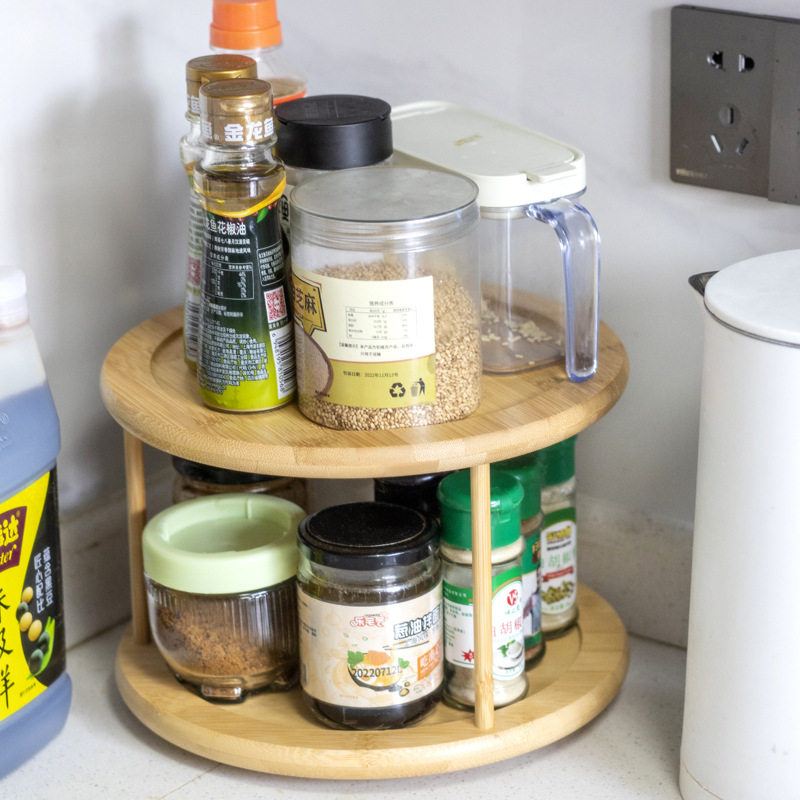 Estante de condimento giratorio de cocina, esquina de condimento, aceite especial, sal, salsa, vinagre, estante de caja de almacenamiento multifuncional circular