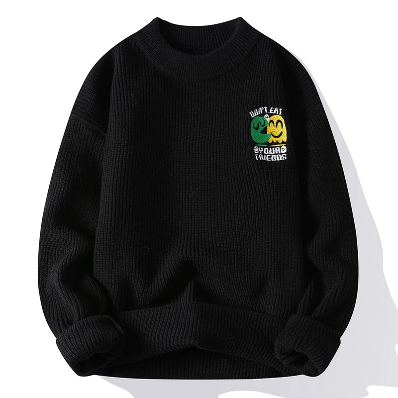 Men's Clothing supply of round neck sweaters for men, new style solid color bottoming tops , trendy casual knitted sweaters for men_voghion.com