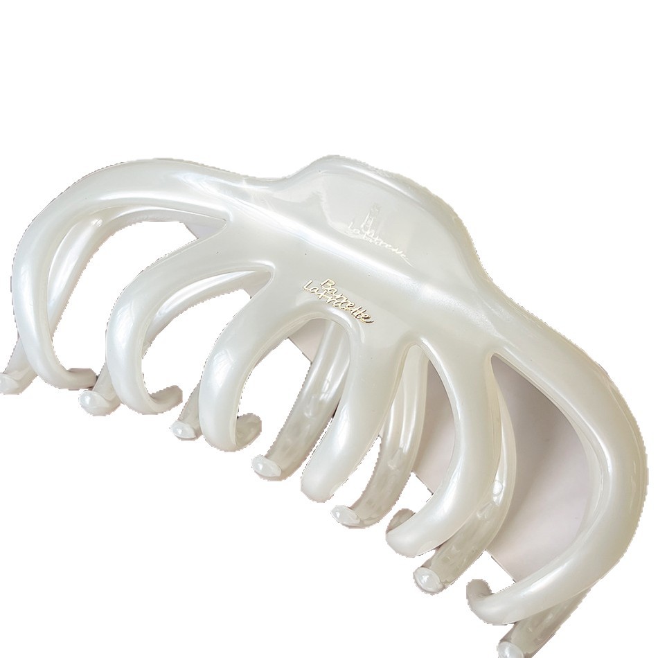 plástico francés simple textura crema calabaza clip de agarre toque de cabello disco de cabello detrás del cerebro clip de pescado de alta calidad agarre de cabello