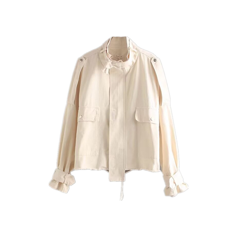 Zg Jacket, All-Cotton Twill, Washed Short Loose Jacket, New Trendy Thin Casual Short Jacket