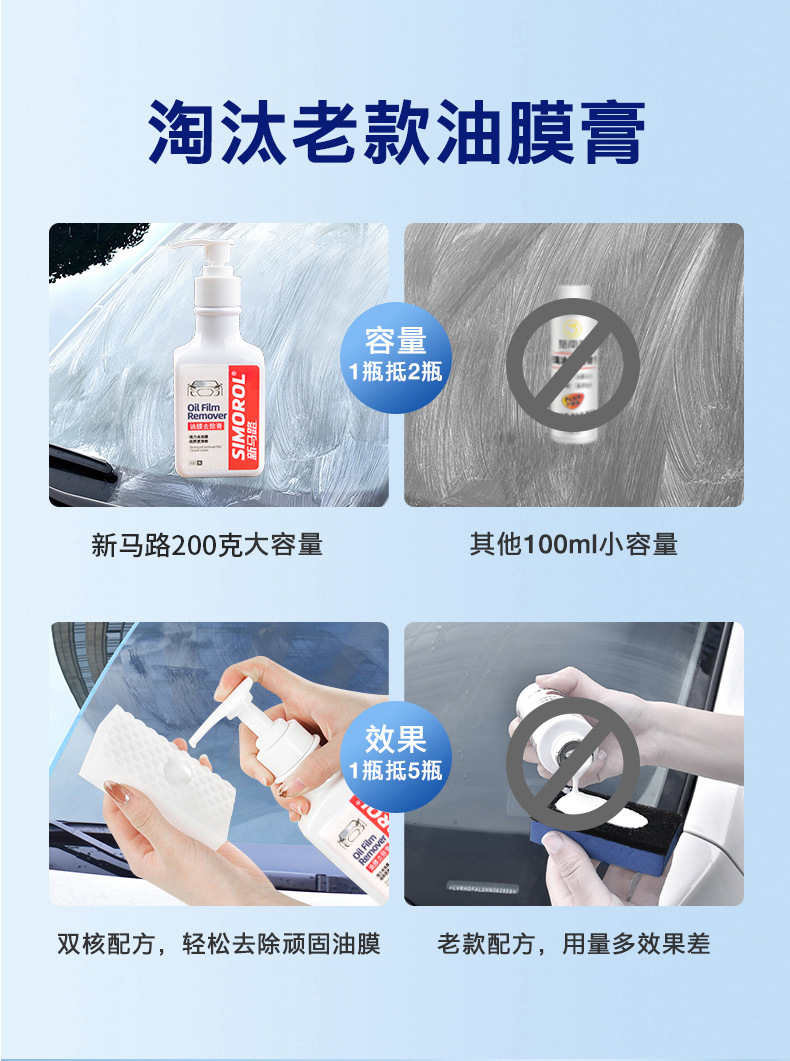 Car oil film glass cleaning emulsion window cleaning agent plastic glass universal removal chattering fast hand a generation of hair
