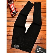 高端黑色牛仔裤男款修身小脚裤秋冬款冬季休闲潮流韩版美式长裤子