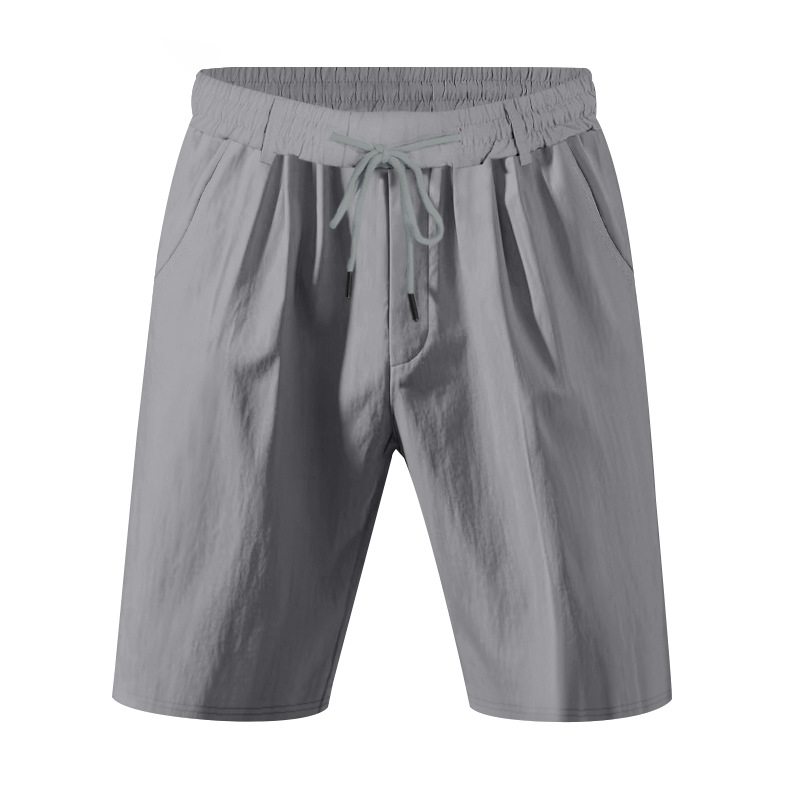 Estación independiente transfronteriza americana relajada casual hombre lino transpirable de verano arena transpirable secado rápido pantalones cortos transpirables para hombre