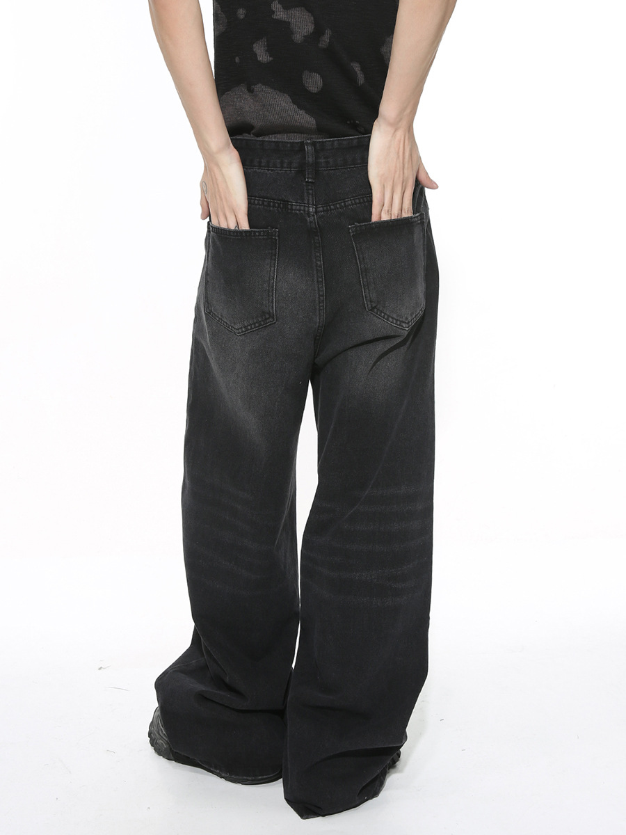 Mtlclothes ropa de Hombre | 2024 primavera nuevo nicho retro High Street apenado pierna ancha MOP jeans moda