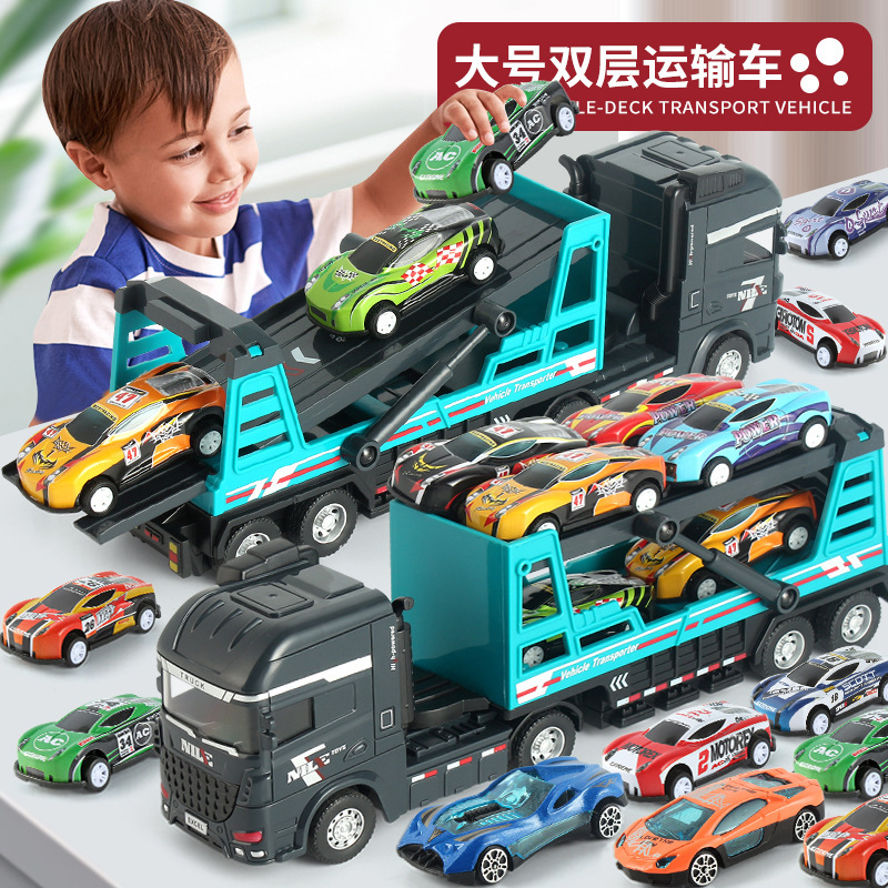 Inertia Container Truck Container Toy Car Boys Fence Car Sanitation Car Children's Great Loading and Unloading Truck Transporter