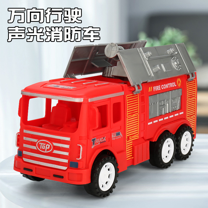Nuevo modelo de simulación de camión de bomberos eléctrico universal caminando luz de música para niños y niñas juguetes para niños