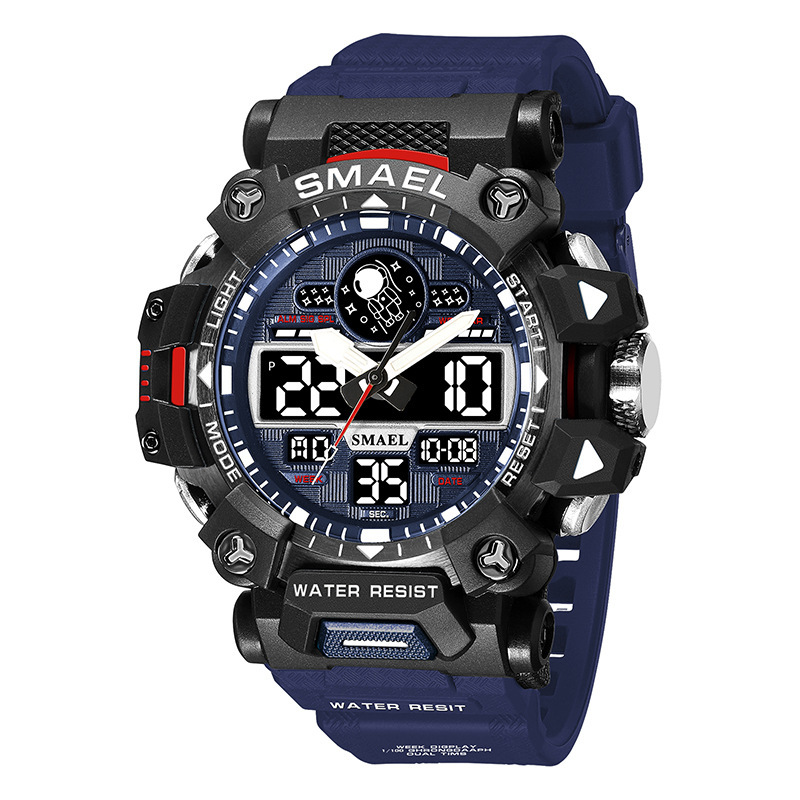 Smael Smar 8078 astronauta deportes al aire libre reloj de aleación de los hombres fresco impermeable función reloj electrónico