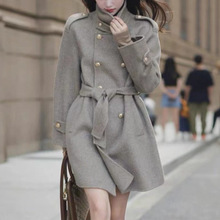 赫本风灰色毛呢外套女2025秋冬新款韩版双排扣宽松中长款呢子大衣