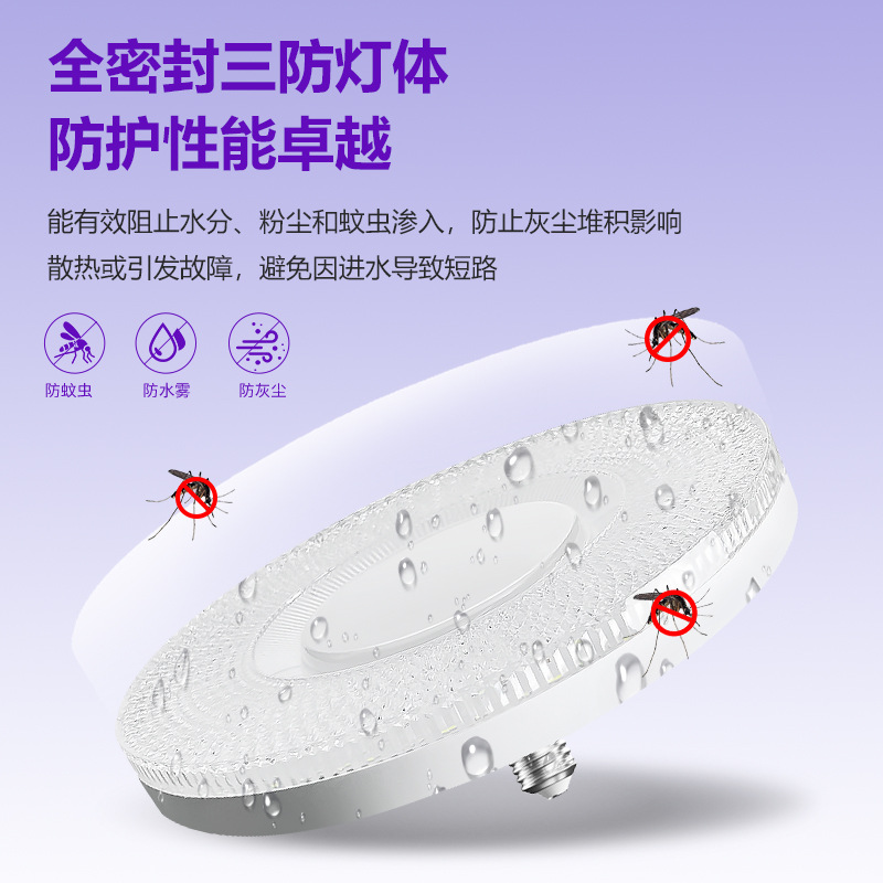 Fábrica directa LED lámpara de cristal disco volador lámpara de dormitorio doméstica sala de estar lámpara tricolor e27 lámpara de ahorro de energía