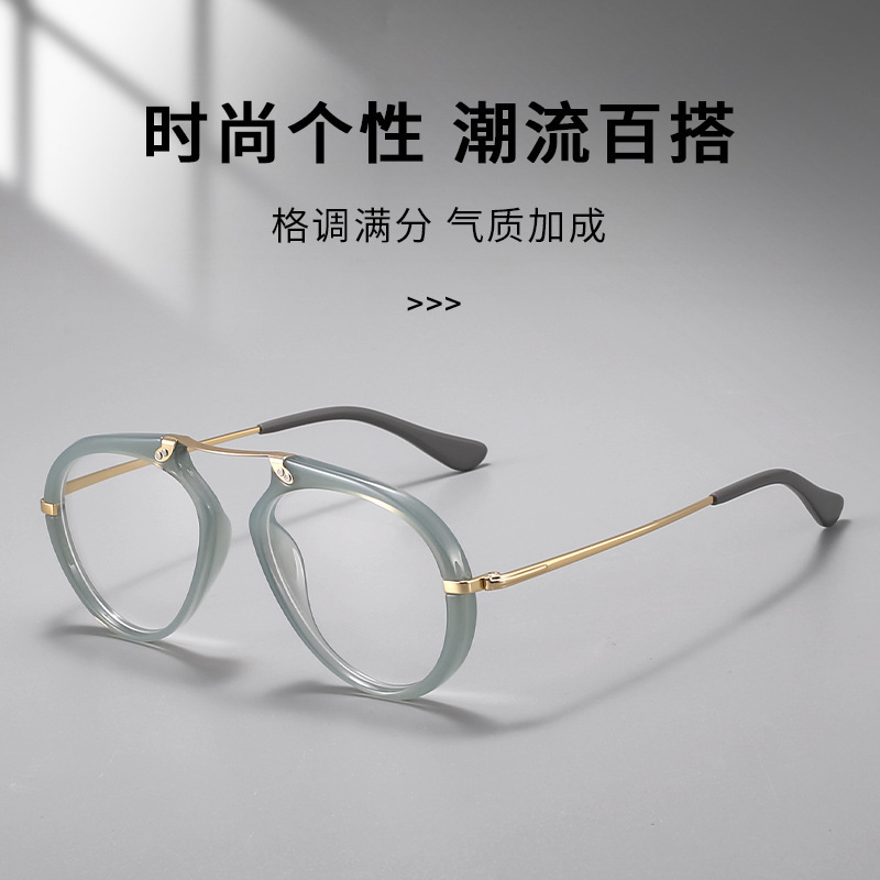 跨境超轻复古β钛近视眼镜框男女方形个性时尚光学眼镜架丹迪斯