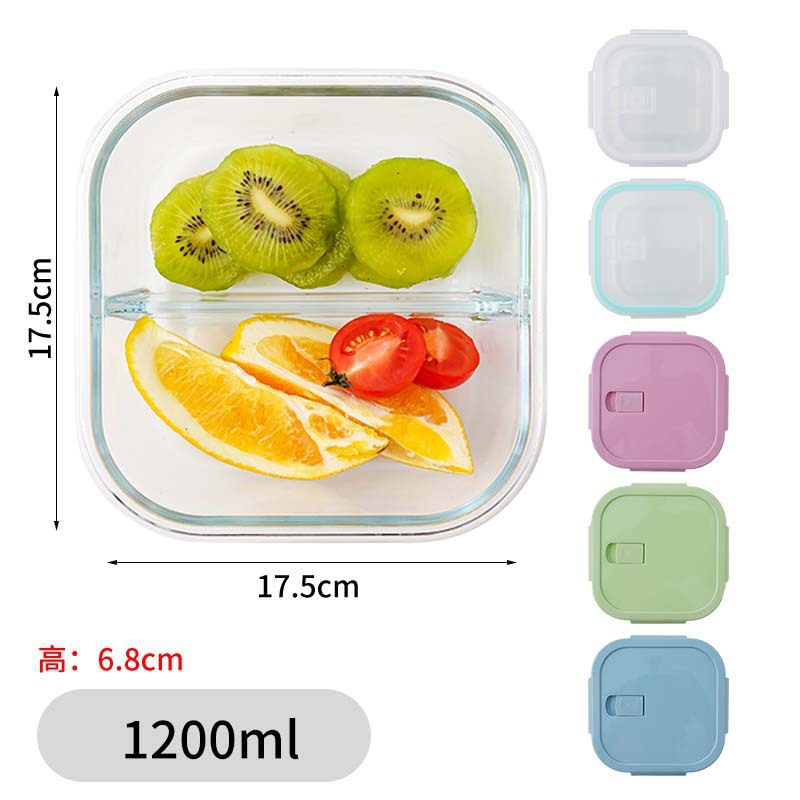 Caja de almuerzo doméstica de venta en caliente transfronteriza Caja de almuerzo de vidrio Caja de almuerzo de calentamiento de microondas Caja de almuerzo de aislamiento