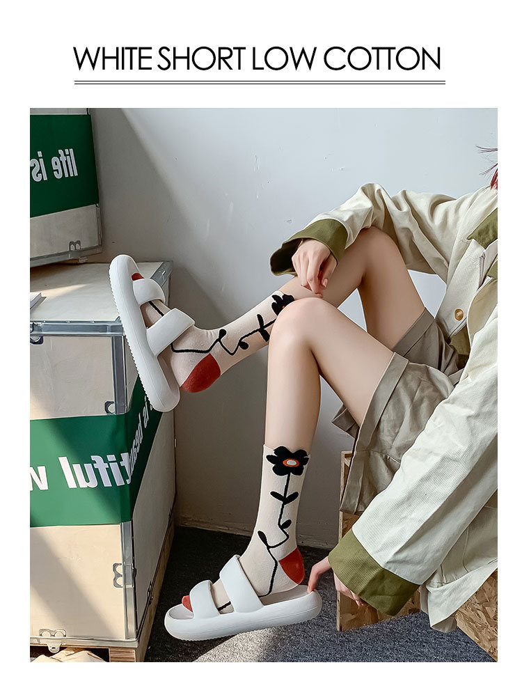 Women's Sweet Stripe Flower Cotton Ankle Socks display picture 2