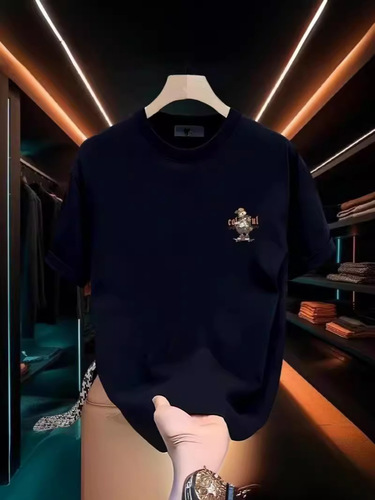 High-end short-sleeve T-shirt for men, trendy brand, round collar, loose casual, simple printed, versatile, cool and stylish men's top