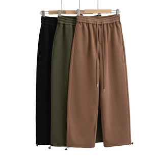 23 European and American style women's new fleece-lined sweatpants autumn and winter sports pants loose ankle-tied wide-leg casual trousers