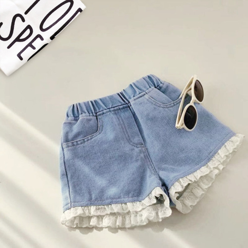 Girls' denim shorts summer new Korean style baby versatile thin outer wear children's summer clothes fashionable shorts trendy