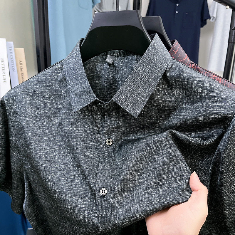 Solid thin silk breathable shirt for leisure