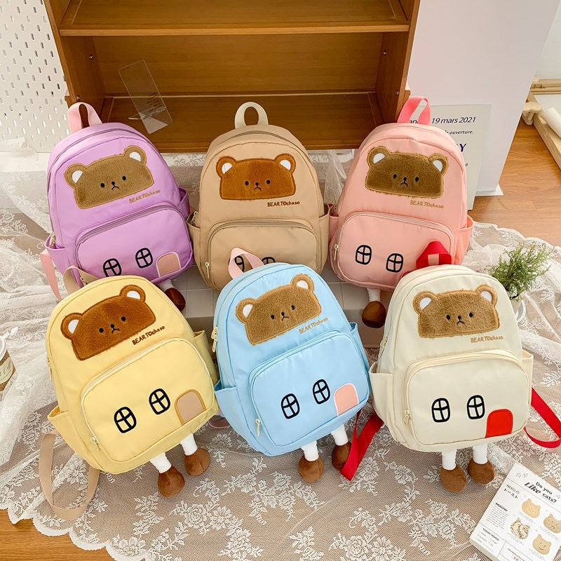 Kindergarten Baby mochila de dibujos animados lindos osos niños y niñas mochila de casa pequeña 2025 nueva mochila para niños
