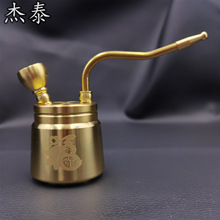 纯铜福字水烟壶四用 可拆水过滤粗中细通用便捷烟斗 创意黄铜摆件