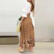 ODL2130 foreign trade European and American water-soluble embroidered tassel commuter hip skirt