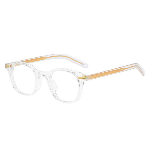New stylish TR90 square eyewear frames—metallic square glasses with a minimalist, European-American design, offering blue-light protection for both men and women.