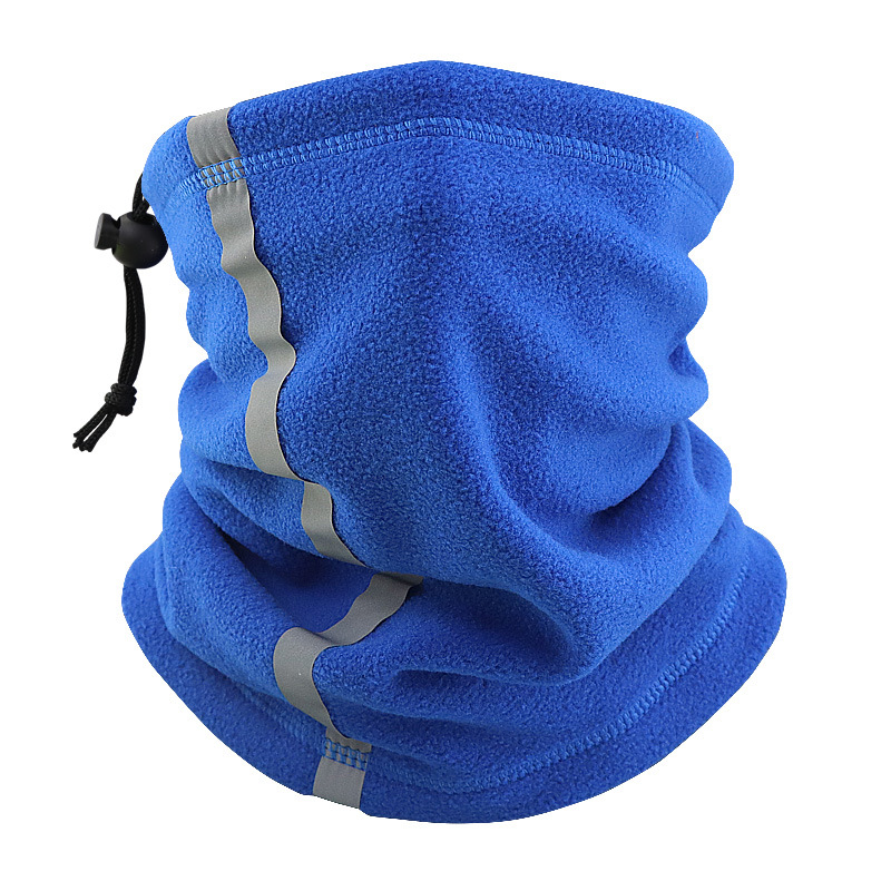 Invierno de terciopelo calentador al aire libre máscara de ciclismo nocturno esquí reflectante cuerda de tracción media cara cuello cubierta