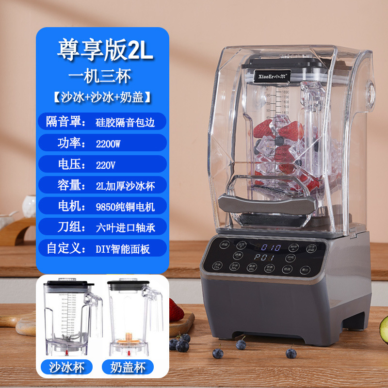 máquina de hielo de arena especial con cubierta de aislamiento acústico para tienda de té de leche comercial máquina de jugo silenciosa máquina de extracción de té máquina de triturador de hielo máquina de batido