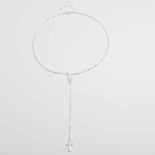 Wish Cross Virgin Mary Necklace: Fashionable & Trendy Pendant Necklace for Women—European and American Style Accessories