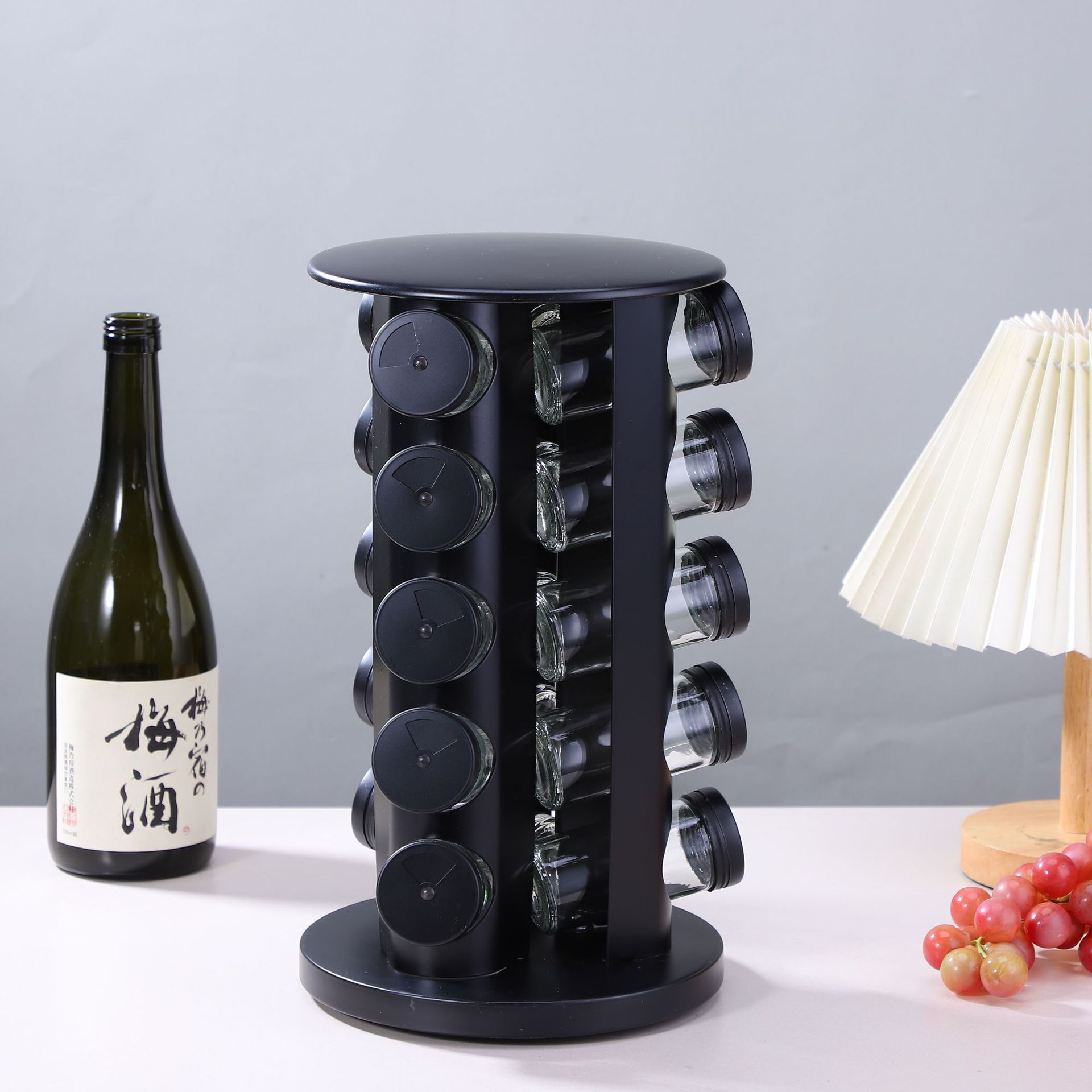 Estante de metal de venta caliente de Amazon Estante de condimento giratorio para cocina Estante de almacenamiento giratorio portátil y duradero