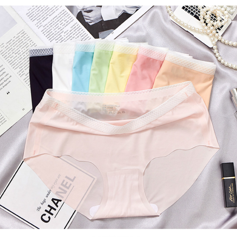 Pick up the leak 5 fold loss clear] ultra-thin seamless waist underwear women's ice silk cool feeling young girl's cotton crotch triangle shorts