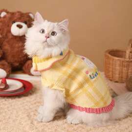 工厂定制猫咪衣服防掉毛小猫布偶幼猫毛衣宠物小狗狗开春针织衫