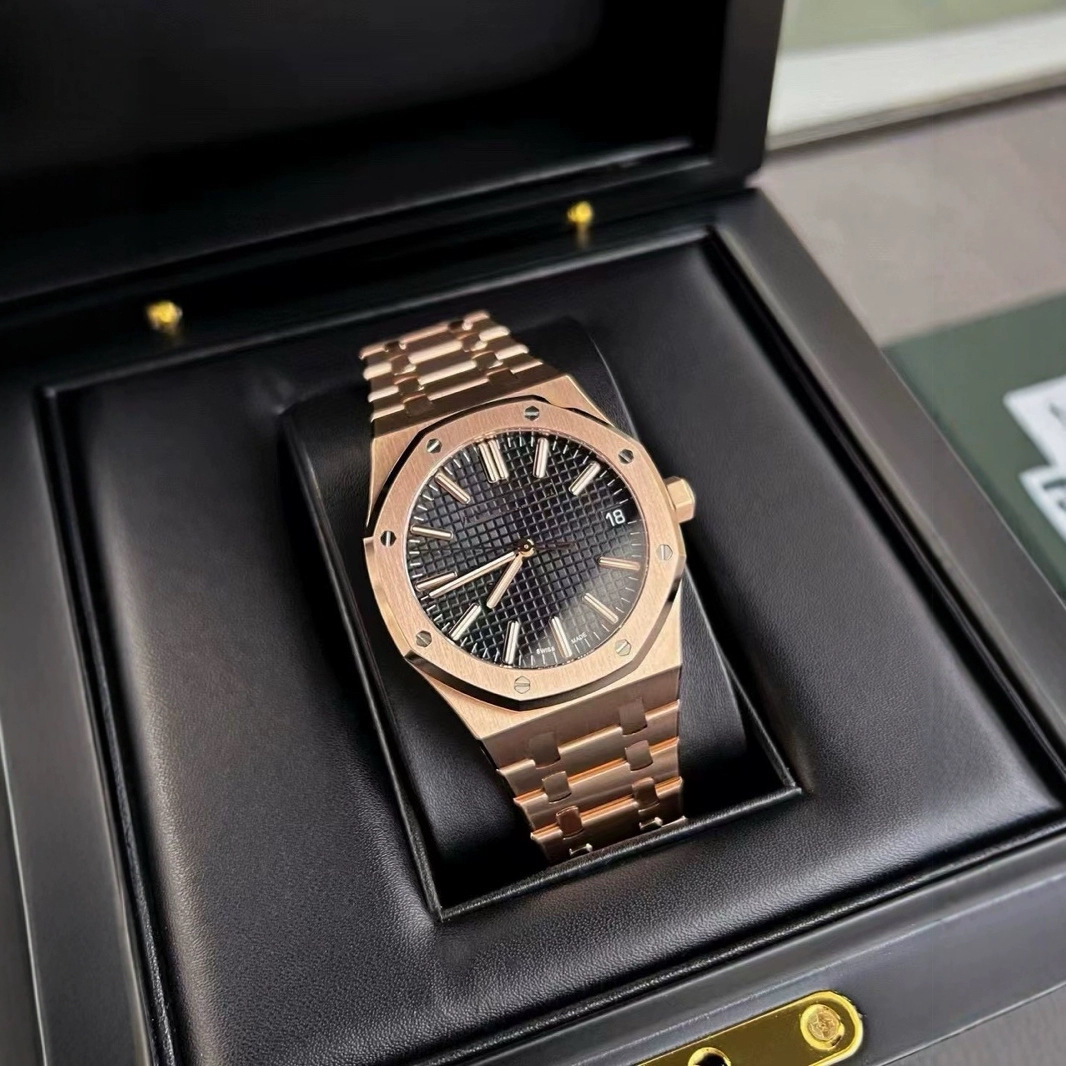 Aliexpress Stainless Steel Fashion Men's Watch Elegant Ap Royal Oak Fully Automatic Mechanical Transparent Bottom Luminous Men's Watch Steel Band