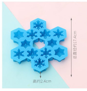 DIY copo de nieve bandeja de hielo molde de 12 agujeros Navidad copo de nieve bandeja de hielo de silicona molde de chocolate molde de silicona